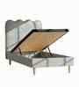 Little Palace Velvet Suede Kids Toddler Bed With Hydraulic Storage In Ivory Colour