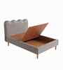 Little Palace Velvet Suede Kids Twin Bed with Box Storage In Ivory Colour