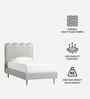 Little Palace Velvet Suede Kids Twin Bed With Hydraulic Storage In Ivory Colour