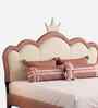 Little Queen Leatherette Kids Twin Bed In Pink And White Colour