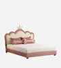 Little Queen Leatherette Kids Twin Bed In Pink And White Colour