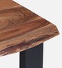 Live Edge Solid Wood Coffee Table In Natural Finish And Black Colour