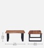 Live Edge Solid Wood Coffee Table In Natural Finish And Black Colour