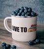 Live to Travel Enamel Printed White 350ml Stainless Steel Coffee Mug