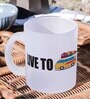 Live to Travel Frosted White 350ml Glass Coffee Mug