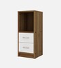 Livi Bedside Table in Lyon Teak & White Finish With 2 Drawers