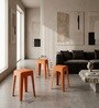Livo Orange Colour Modern Multi-Purpose End Table (Set of 3)