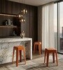 Livo Orange Colour Modern Multi-Purpose End Table (Set of 3)