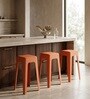 Livo Orange Colour Modern Multi-Purpose End Table (Set of 3)