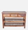 Livo Solidwood Console Table With 3 Drawer In Honey Color