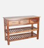 Livo Solidwood Console Table With 3 Drawer In Honey Color