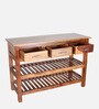 Livo Solidwood Console Table With 3 Drawer In Honey Color