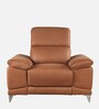 Lizbon Fabric 1 Seater Motorized Recliner with USB Port  In Tan Colour