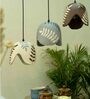 Lleida Brown and Off White Teracotta Handcrafted Contemporary Cluster Hanging Lights