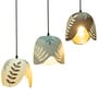 Lleida Brown and Off White Teracotta Handcrafted Contemporary Cluster Hanging Lights