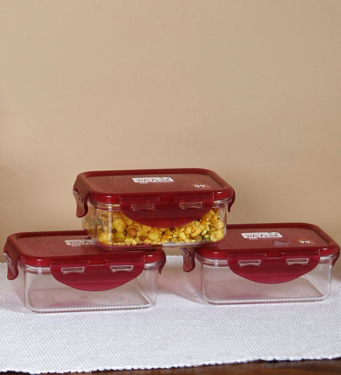 Buy 350 Ml Plastic Storage Container Set of 3 By Lock & Lock Online