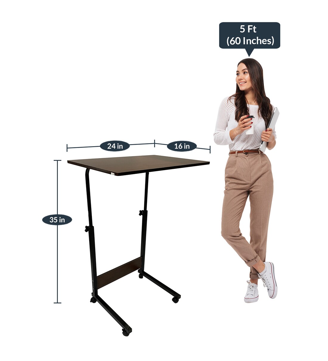 Buy Logan CShape End Table in Brown Finish by Bantia Furniture Online