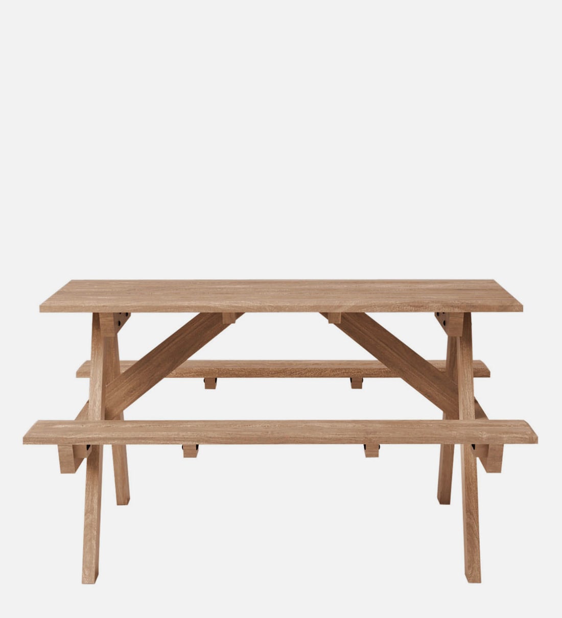Buy Spann Solid Wood 4 Seater Patio Dining Set In Natural Mango Wood Finish Online Table and