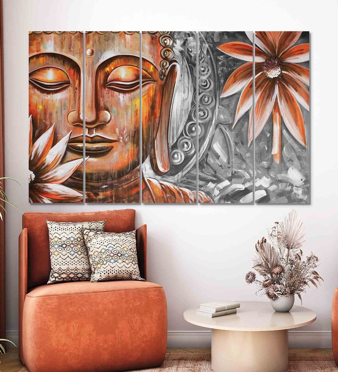 Buy Lord Buddha Multicolour MDF (Set of 5) Art Panels at 4 OFF by Random Pepperfry