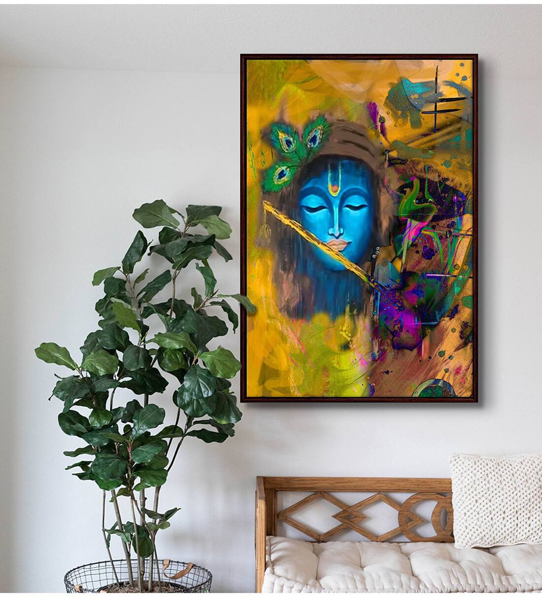 Buy Lord Krishna Face Art Canvas Print at 9% OFF by 999Store | Pepperfry