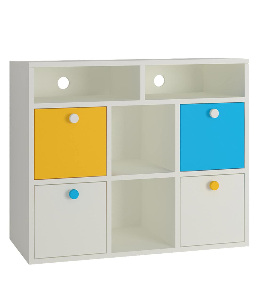 Buy Lorena Kids Storage in Yellow & Blue Colour by Adona Online