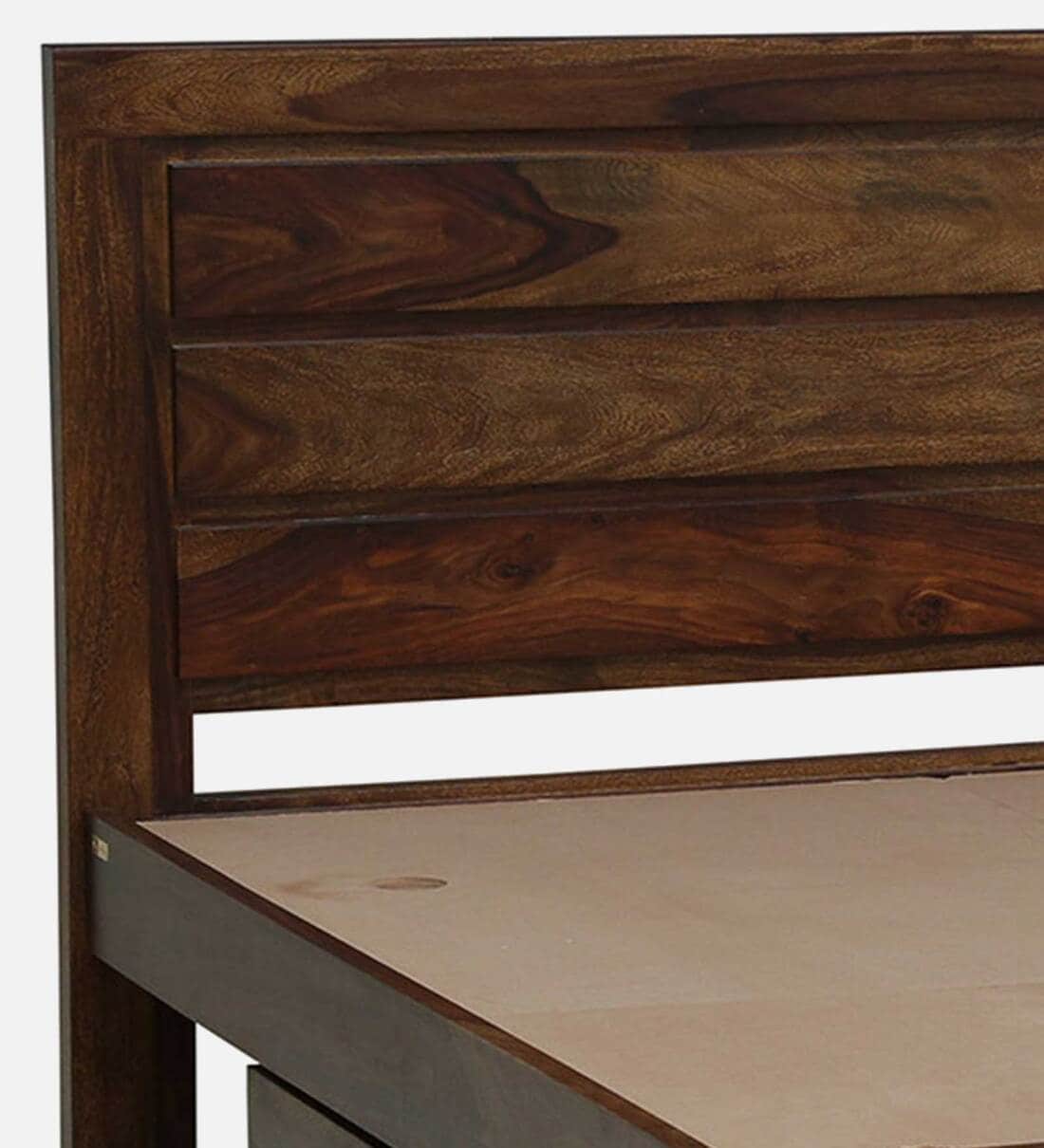 Buy Lorenzo Sheesham Wood Queen Size Bed In Provincial Teak Finish With