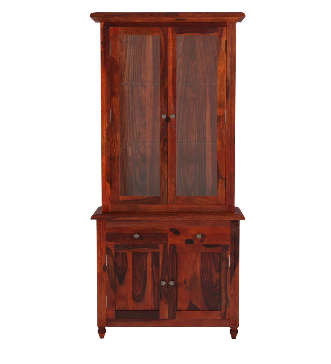 Buy Louis Solid Wood Hutch Cabinet in Honey Oak Finish By Amberville ...