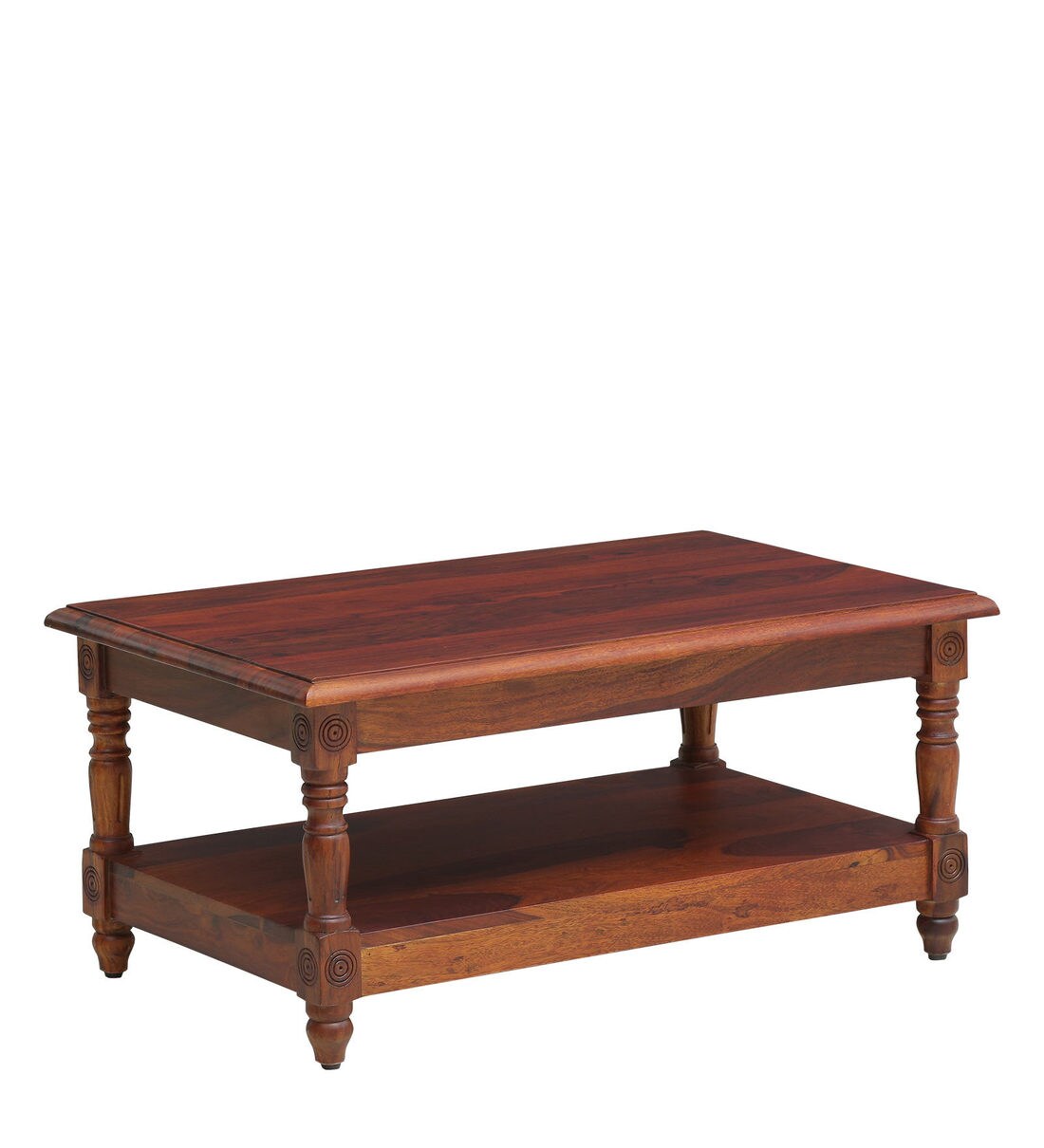 Buy Louis Solid Wood Rectangular Coffee Table In Honey Oak Finish By