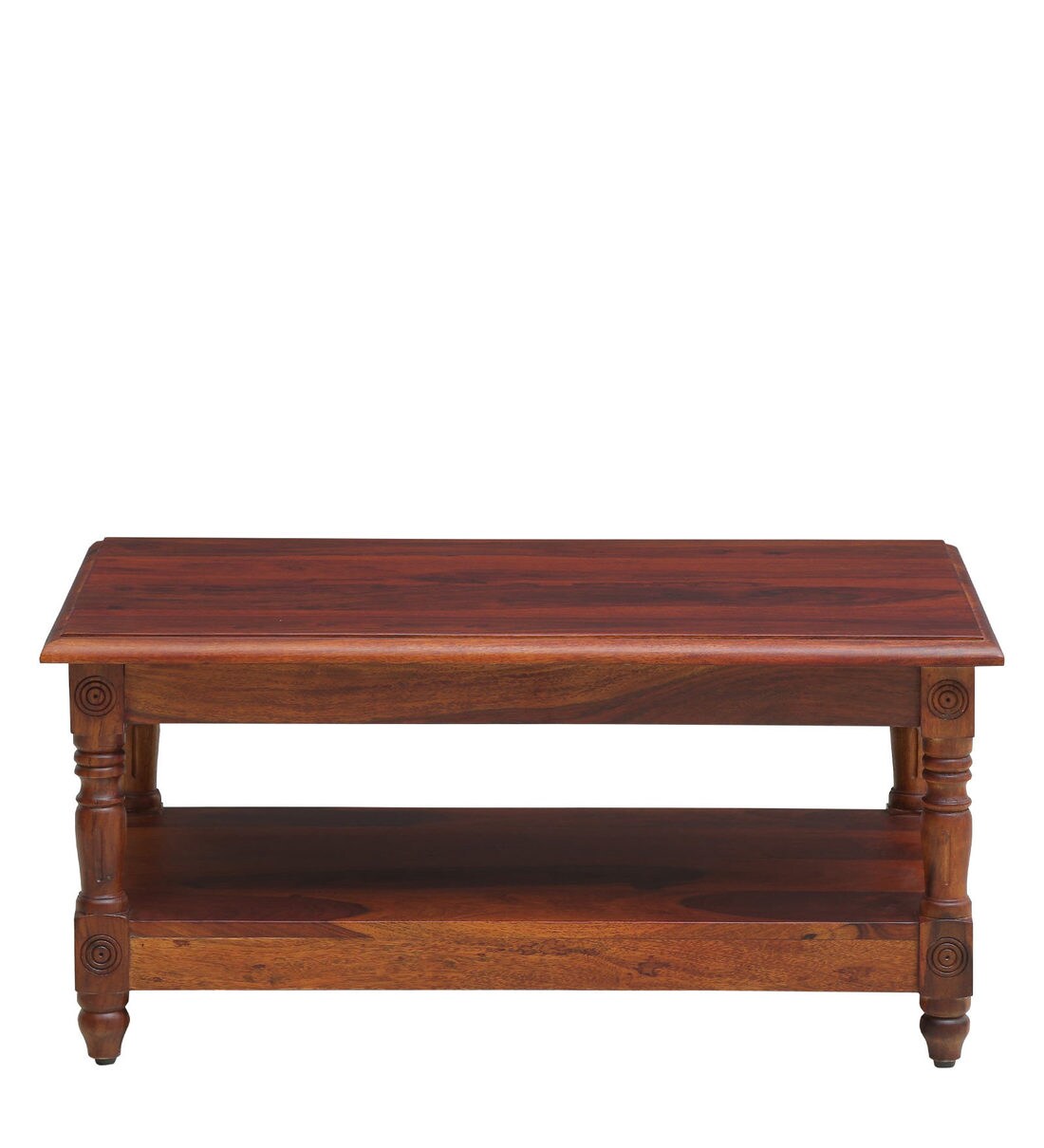 Buy Louis Solid Wood Rectangular Coffee Table In Honey Oak Finish By