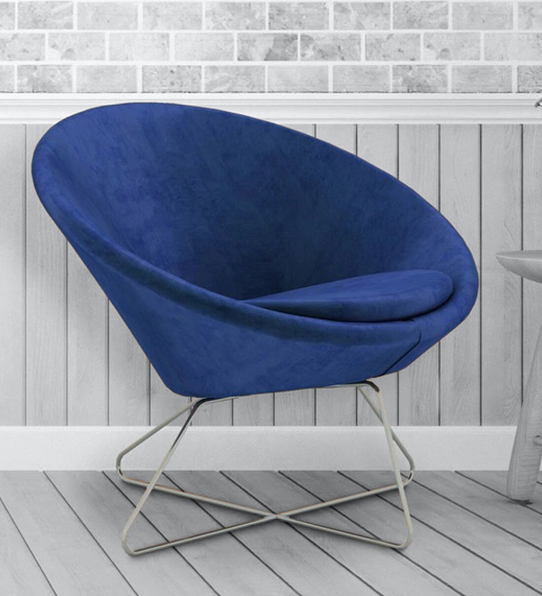 Buy Lounge Chair in Dark Blue Colour by Sovereign Furniture Online