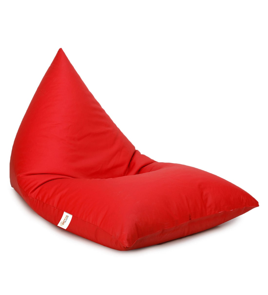 Buy Lounge Pyramid Jumbo Bean Bag with Beans in Red Colour by Sattva