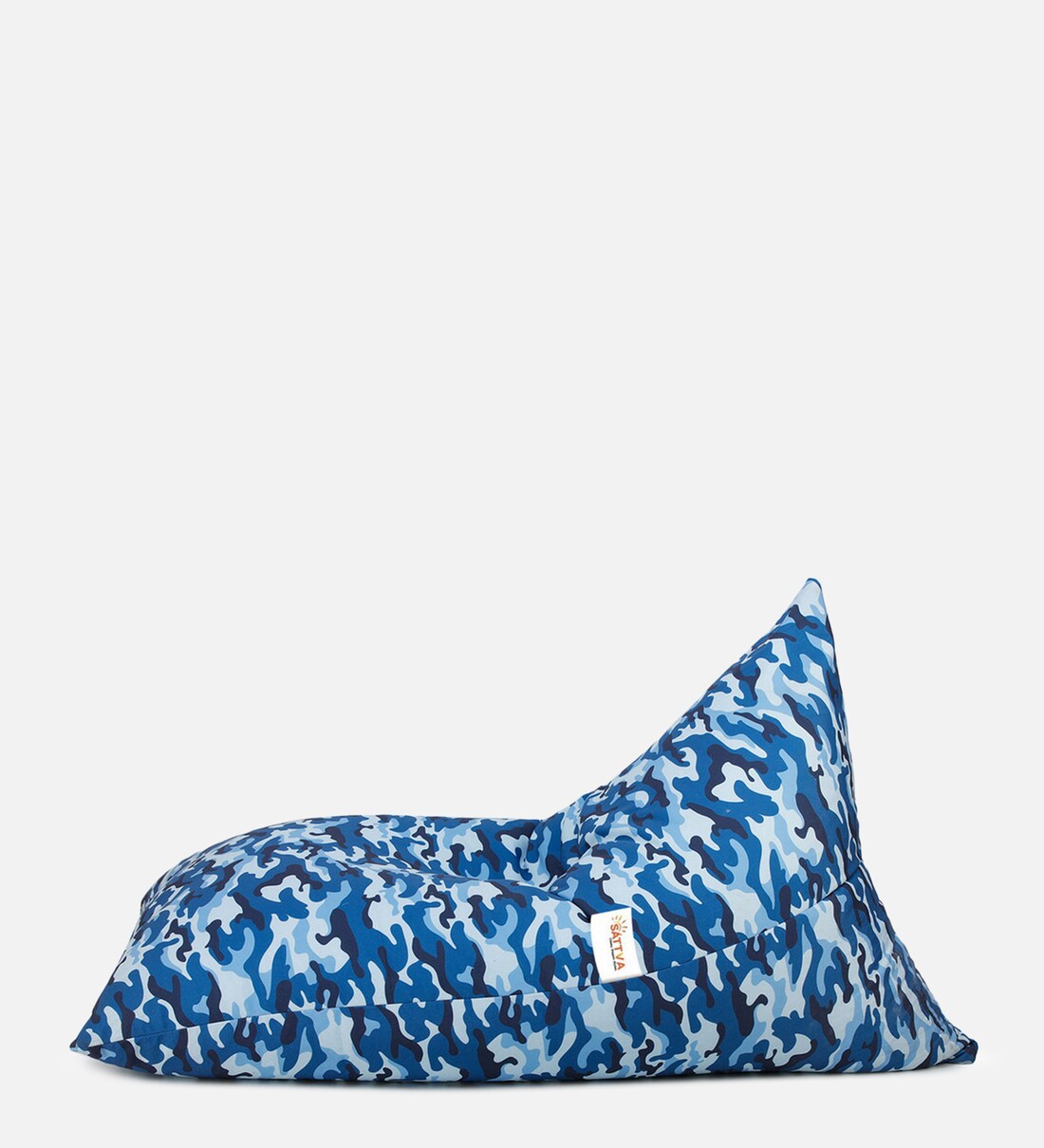 Buy Lounge Pyramid Jumbo Bean Bag with Beans in Blue Army Print at 38