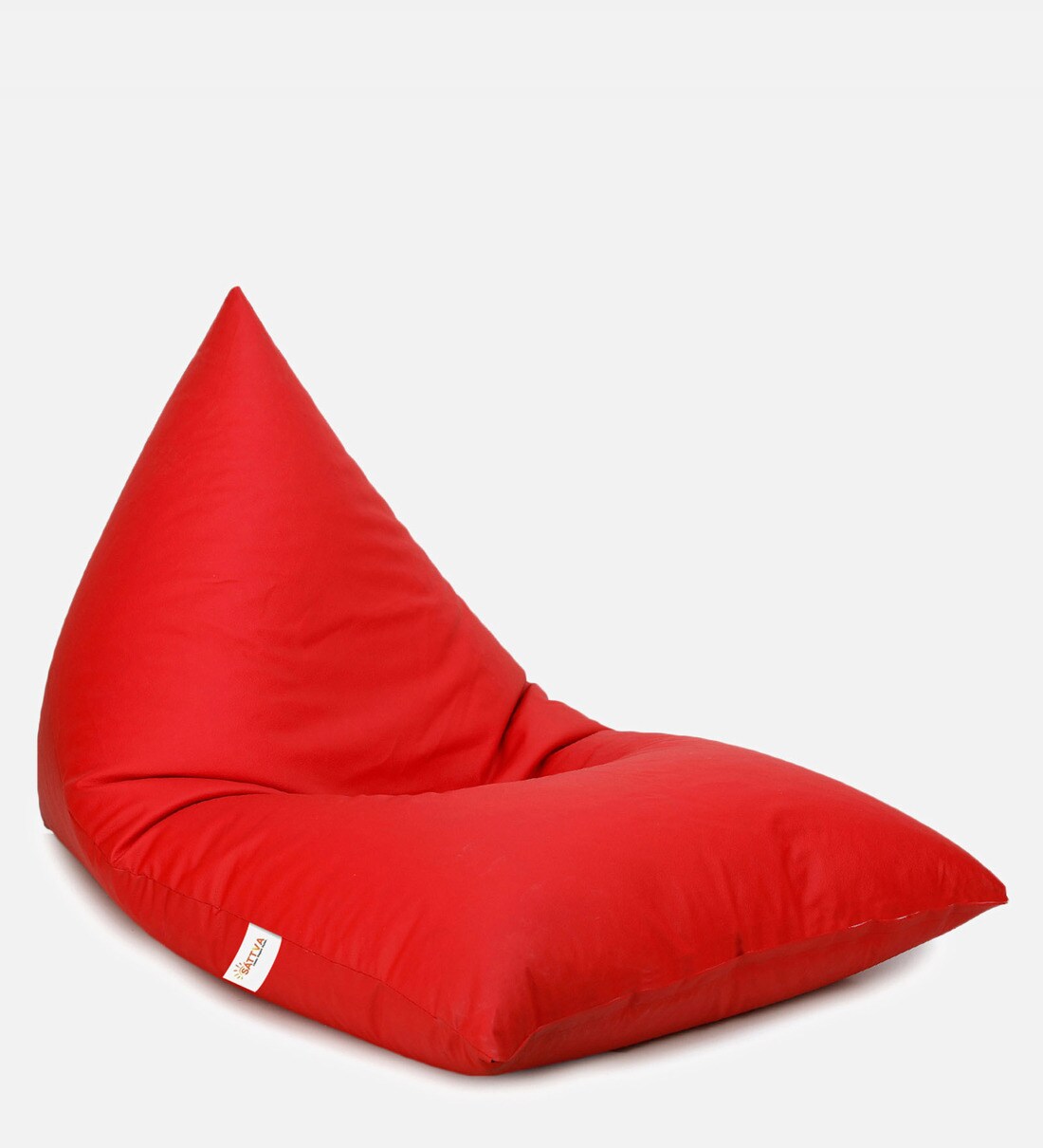 Buy Lounge Pyramid Jumbo Bean Bag with Beans in Red Colour by Sattva