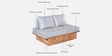 Logan Solid Wood 2 Seater Sofa In Natural Finish