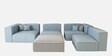 Lorenzo Suede fabric Luxurious Modular Sofa in Steel Blue Colour