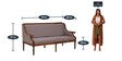 Louis Solid Wood 3 Seater Sofa In Honey Oak Finish