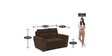 Lounger Fabric 2 Seater Sofa in Dark Brown Colour