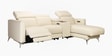 Loures Luxe Two Leatherette Seater Recliner with Lounger in Cream Clour