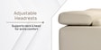 Loures Luxe Two Leatherette Seater Recliner with Lounger in Cream Clour