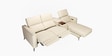 Loures Luxe Two Leatherette Seater Recliner with Lounger in Cream Clour