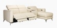 Loures Luxe Two Leatherette Seater Recliner with Lounger in Cream Clour