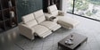 Loures Luxe Two Leatherette Seater Recliner with Lounger in Cream Clour