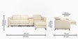 Loures Luxe Two Leatherette Seater Recliner with Lounger in Cream Clour