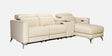 Loures Luxe Two Leatherette Seater Recliner with Lounger in Cream Clour
