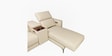 Loures Luxe Two Leatherette Seater Recliner with Lounger in Cream Clour