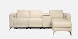 Loures Luxe Two Leatherette Seater Recliner with Lounger in Cream Clour