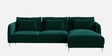 Lovable Velvet Fabric LHS Sectional Sofa In Green Colour Finish