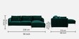 Lovable Velvet Fabric LHS Sectional Sofa In Green Colour Finish
