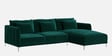 Lovable Velvet Fabric LHS Sectional Sofa In Green Colour Finish