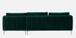 Lovable Velvet Fabric LHS Sectional Sofa In Green Colour Finish